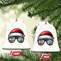 Funny Santa Sunglasses Ceramic Ornament Beach Christmas Vacation Graphic