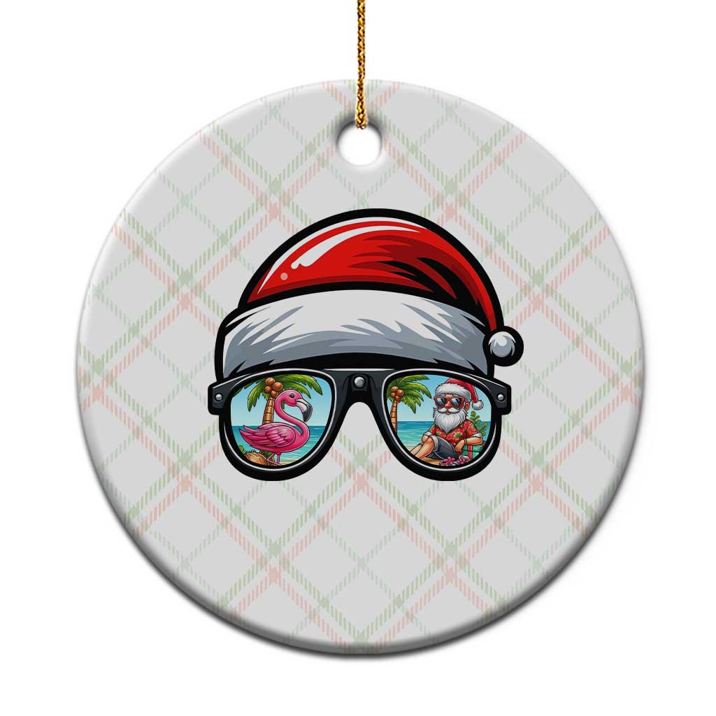Funny Santa Sunglasses Ceramic Ornament Beach Christmas Vacation Graphic