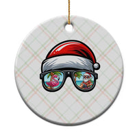 Funny Santa Sunglasses Ceramic Ornament Beach Christmas Vacation Graphic