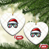 Funny Santa Sunglasses Ceramic Ornament Beach Christmas Vacation Graphic