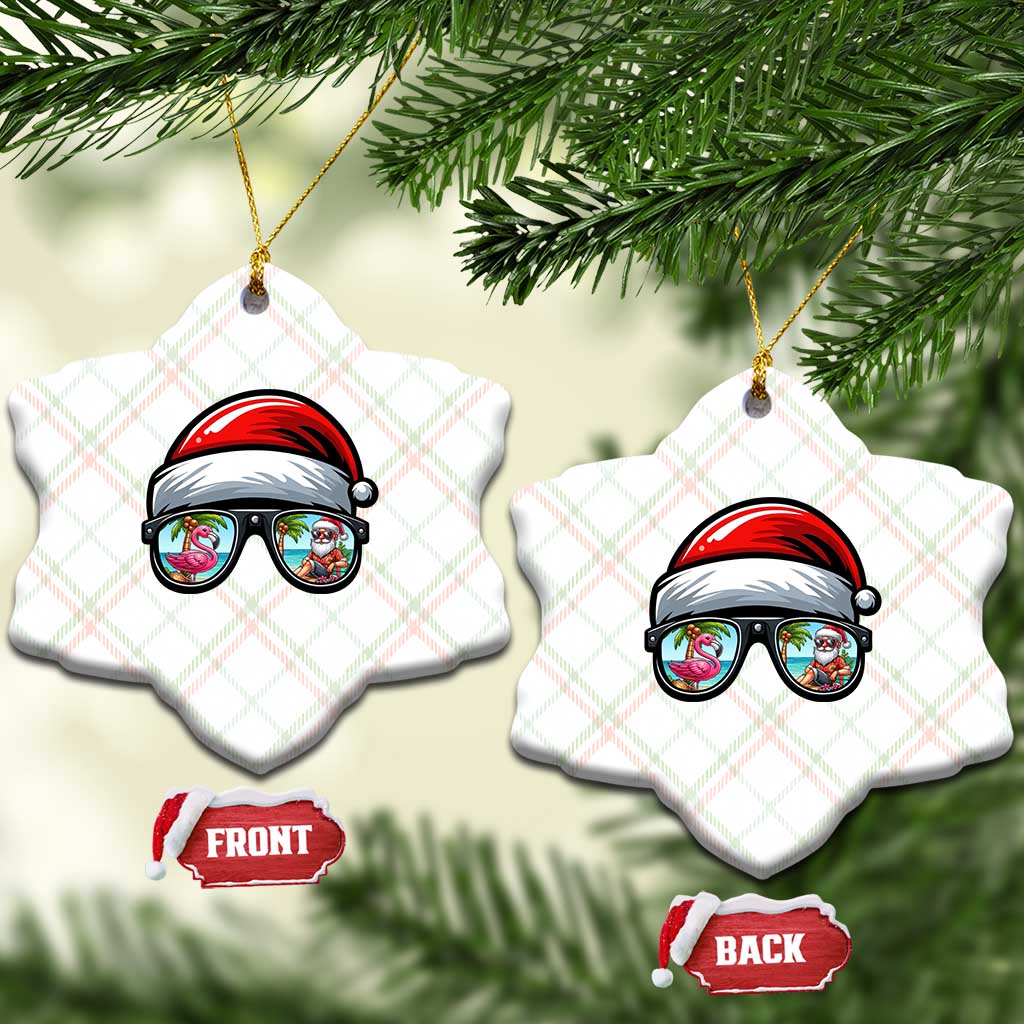 Funny Santa Sunglasses Ceramic Ornament Beach Christmas Vacation Graphic