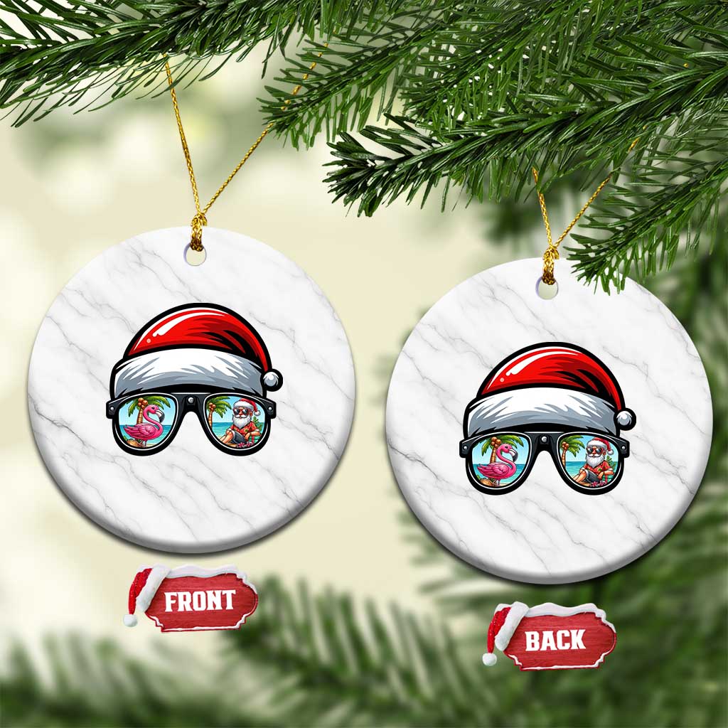 Funny Santa Sunglasses Ceramic Ornament Beach Christmas Vacation Graphic