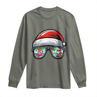 Funny Santa Sunglasses Long Sleeve Shirt Beach Christmas Vacation Graphic