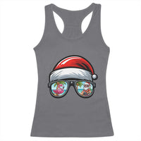 Funny Santa Sunglasses Racerback Tank Top Beach Christmas Vacation Graphic