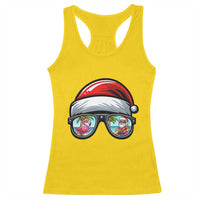 Funny Santa Sunglasses Racerback Tank Top Beach Christmas Vacation Graphic