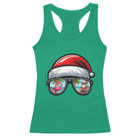 Funny Santa Sunglasses Racerback Tank Top Beach Christmas Vacation Graphic