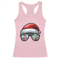 Funny Santa Sunglasses Racerback Tank Top Beach Christmas Vacation Graphic