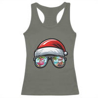 Funny Santa Sunglasses Racerback Tank Top Beach Christmas Vacation Graphic