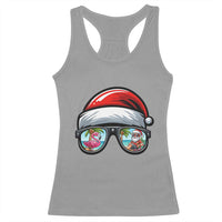 Funny Santa Sunglasses Racerback Tank Top Beach Christmas Vacation Graphic