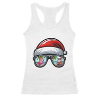 Funny Santa Sunglasses Racerback Tank Top Beach Christmas Vacation Graphic