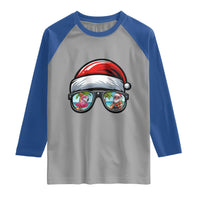 Funny Santa Sunglasses Raglan Shirt Beach Christmas Vacation Graphic