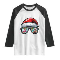 Funny Santa Sunglasses Raglan Shirt Beach Christmas Vacation Graphic