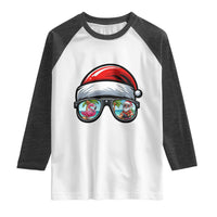 Funny Santa Sunglasses Raglan Shirt Beach Christmas Vacation Graphic