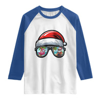 Funny Santa Sunglasses Raglan Shirt Beach Christmas Vacation Graphic