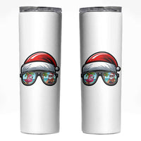 Funny Santa Sunglasses Skinny Tumbler Beach Christmas Vacation Graphic