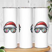 Funny Santa Sunglasses Skinny Tumbler Beach Christmas Vacation Graphic