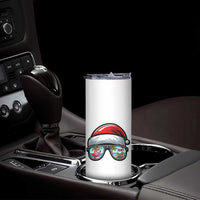 Funny Santa Sunglasses Skinny Tumbler Beach Christmas Vacation Graphic