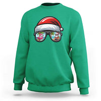 Funny Santa Sunglasses Sweatshirt Beach Christmas Vacation Graphic
