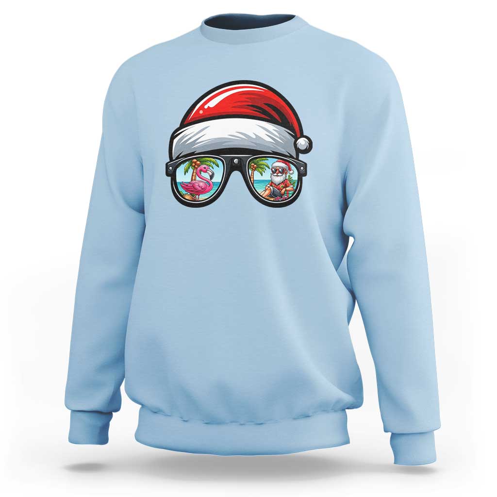 Funny Santa Sunglasses Sweatshirt Beach Christmas Vacation Graphic