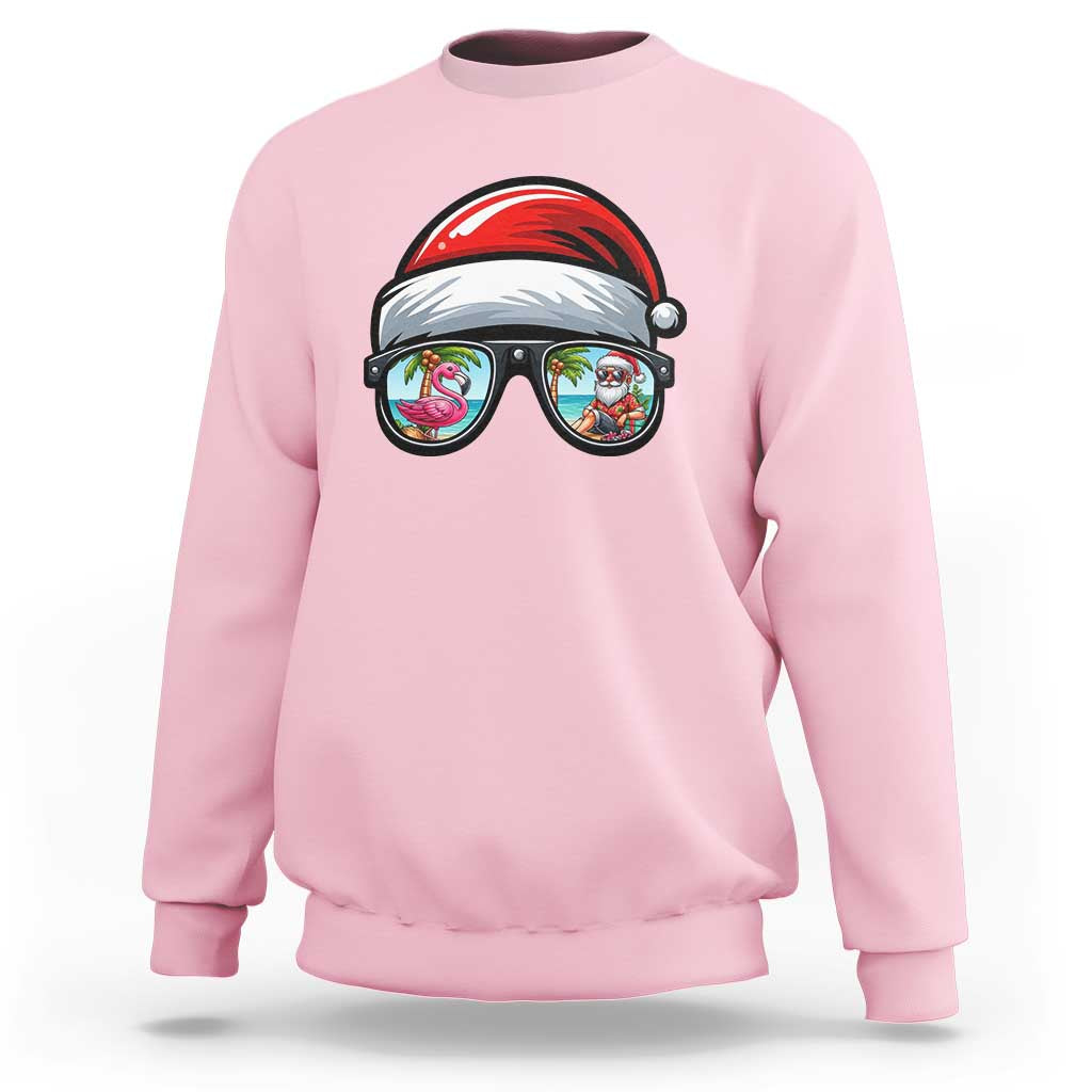 Funny Santa Sunglasses Sweatshirt Beach Christmas Vacation Graphic