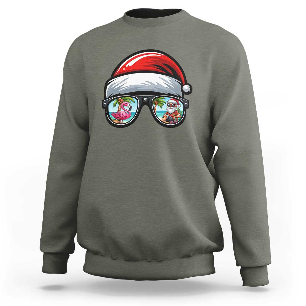 Funny Santa Sunglasses Sweatshirt Beach Christmas Vacation Graphic