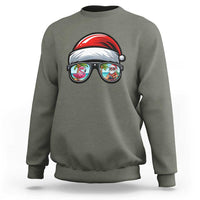 Funny Santa Sunglasses Sweatshirt Beach Christmas Vacation Graphic