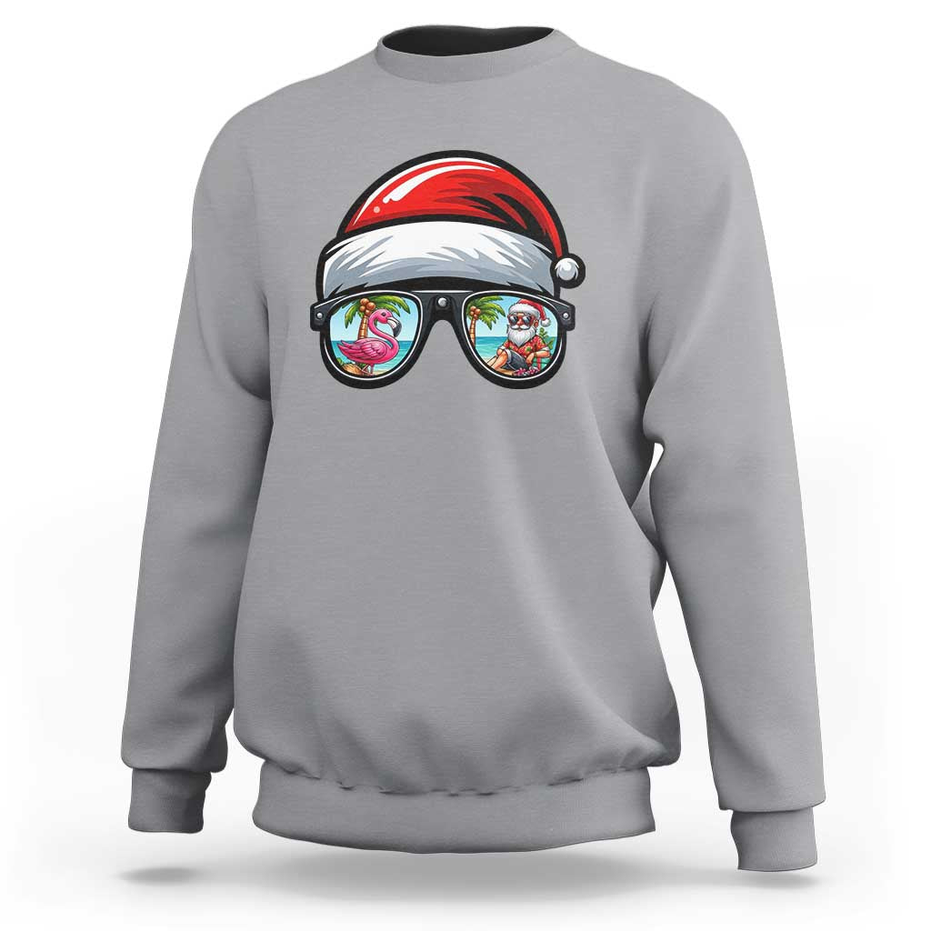 Funny Santa Sunglasses Sweatshirt Beach Christmas Vacation Graphic