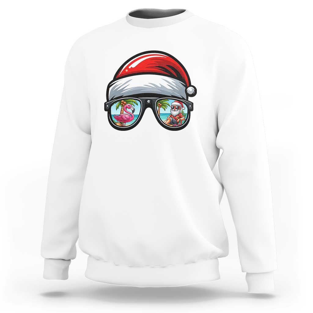 Funny Santa Sunglasses Sweatshirt Beach Christmas Vacation Graphic