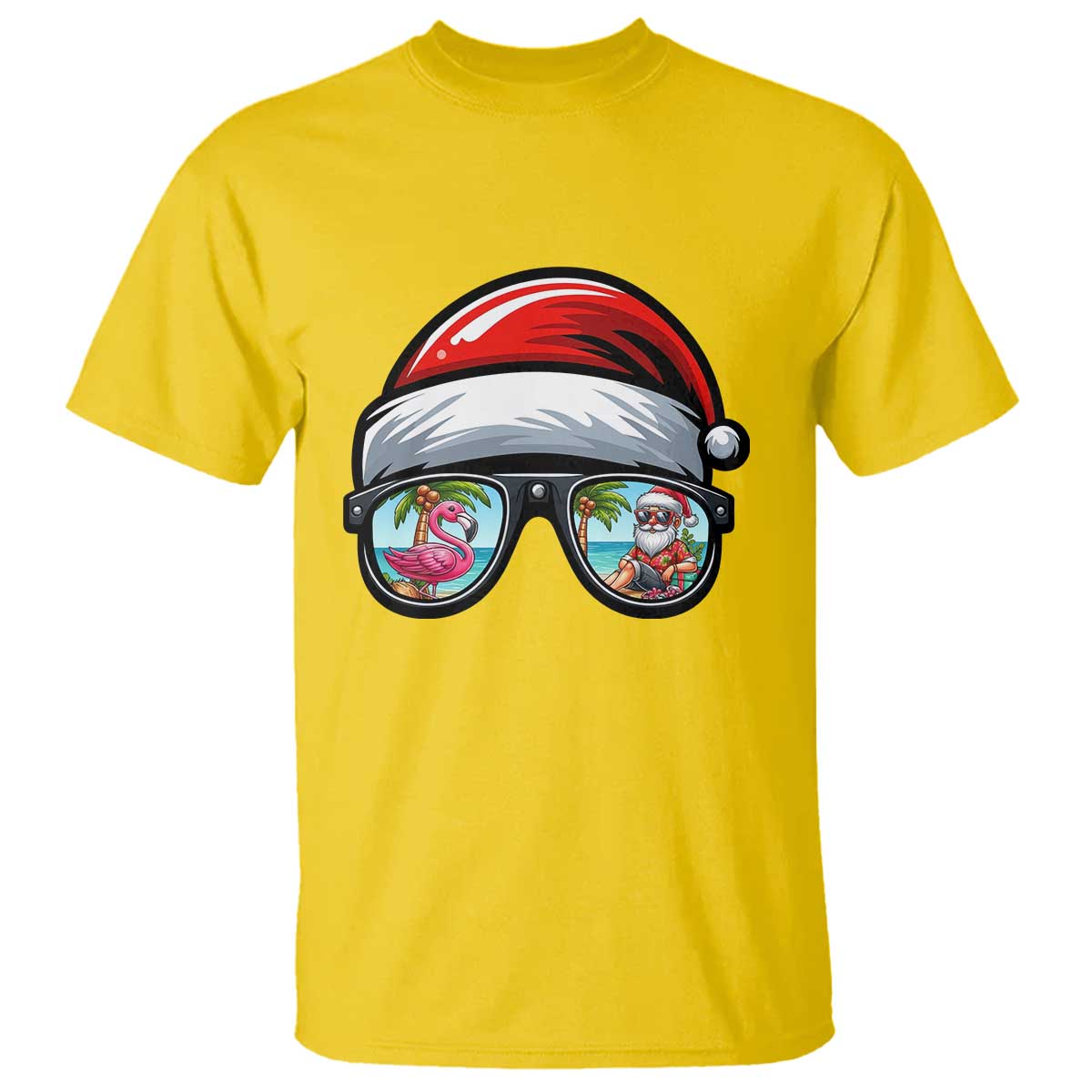 Funny Santa Sunglasses T Shirt Beach Christmas Vacation Graphic