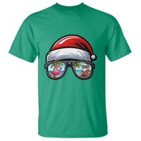 Funny Santa Sunglasses T Shirt Beach Christmas Vacation Graphic