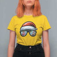 Funny Santa Sunglasses T Shirt For Women Beach Christmas Vacation Graphic