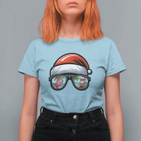 Funny Santa Sunglasses T Shirt For Women Beach Christmas Vacation Graphic