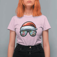Funny Santa Sunglasses T Shirt For Women Beach Christmas Vacation Graphic
