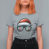 Funny Santa Sunglasses T Shirt For Women Beach Christmas Vacation Graphic