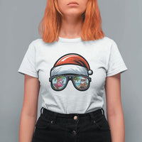Funny Santa Sunglasses T Shirt For Women Beach Christmas Vacation Graphic