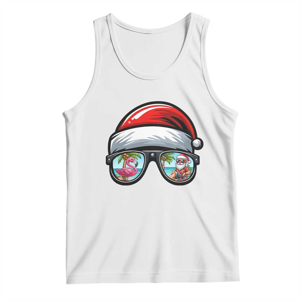 Funny Santa Sunglasses Tank Top Beach Christmas Vacation Graphic