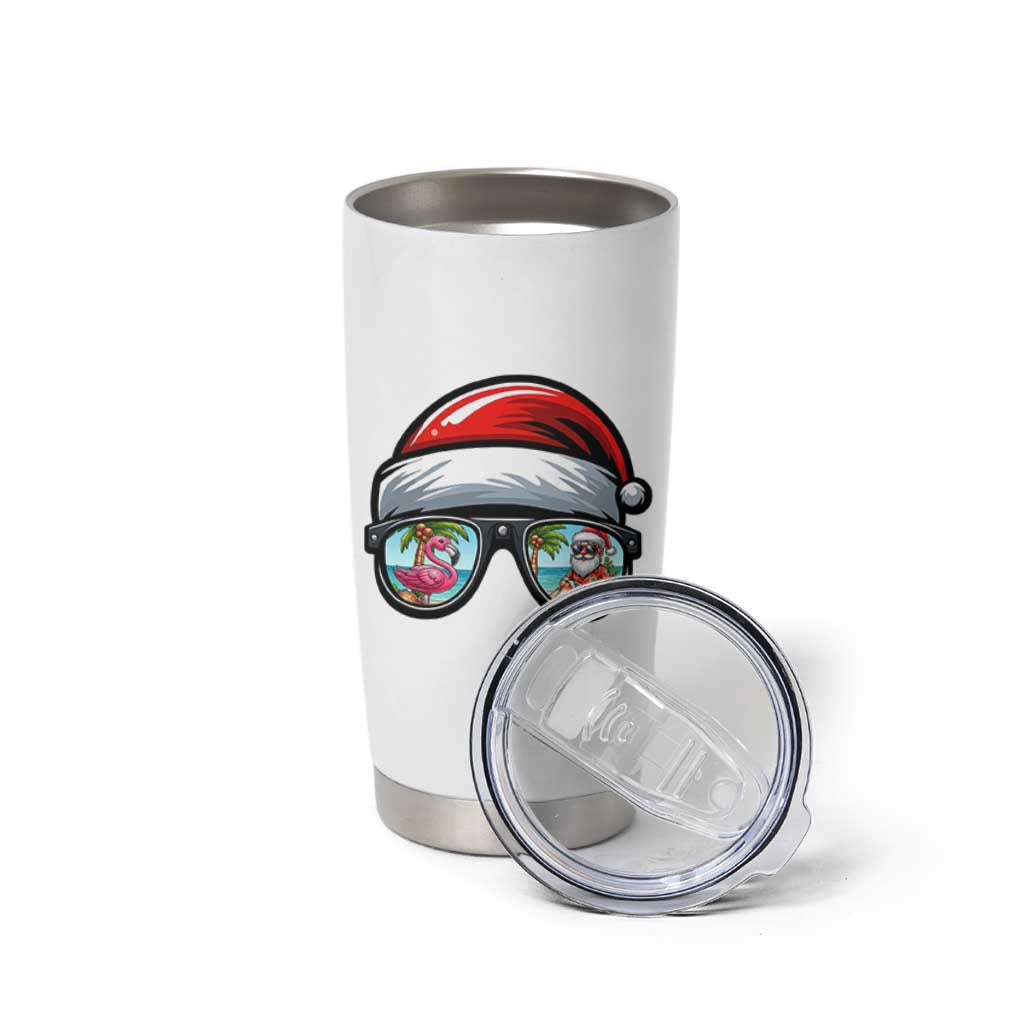 Funny Santa Sunglasses Tumbler Cup Beach Christmas Vacation Graphic