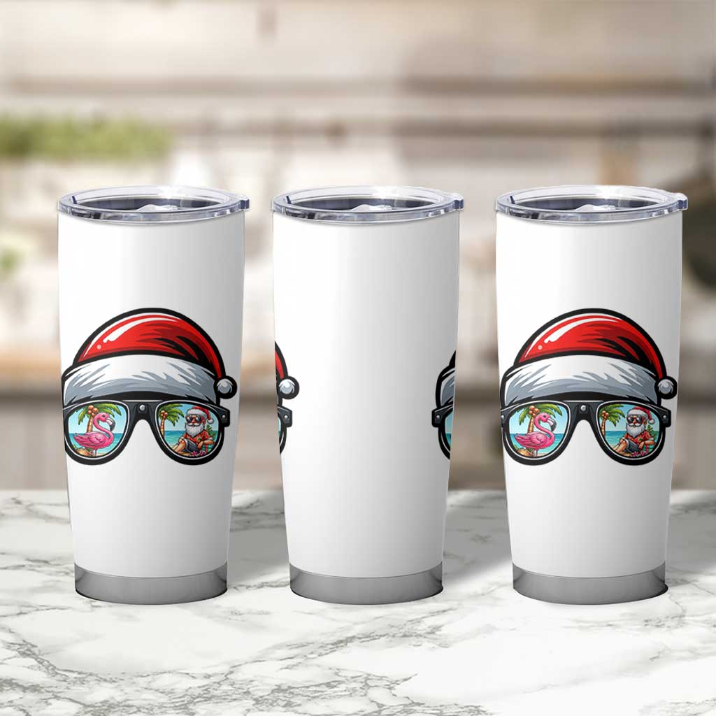 Funny Santa Sunglasses Tumbler Cup Beach Christmas Vacation Graphic