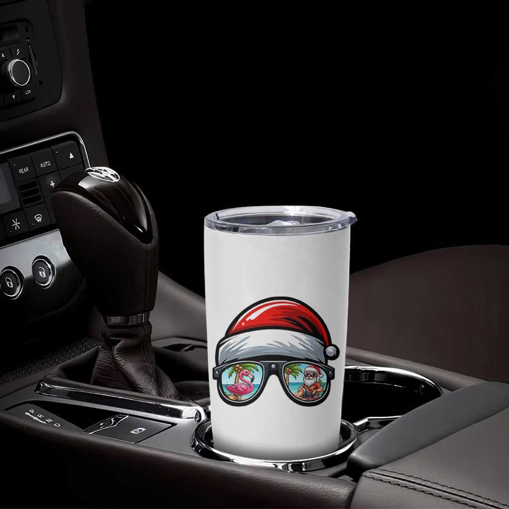 Funny Santa Sunglasses Tumbler Cup Beach Christmas Vacation Graphic