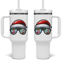 Funny Santa Sunglasses Tumbler With Handle Beach Christmas Vacation Graphic
