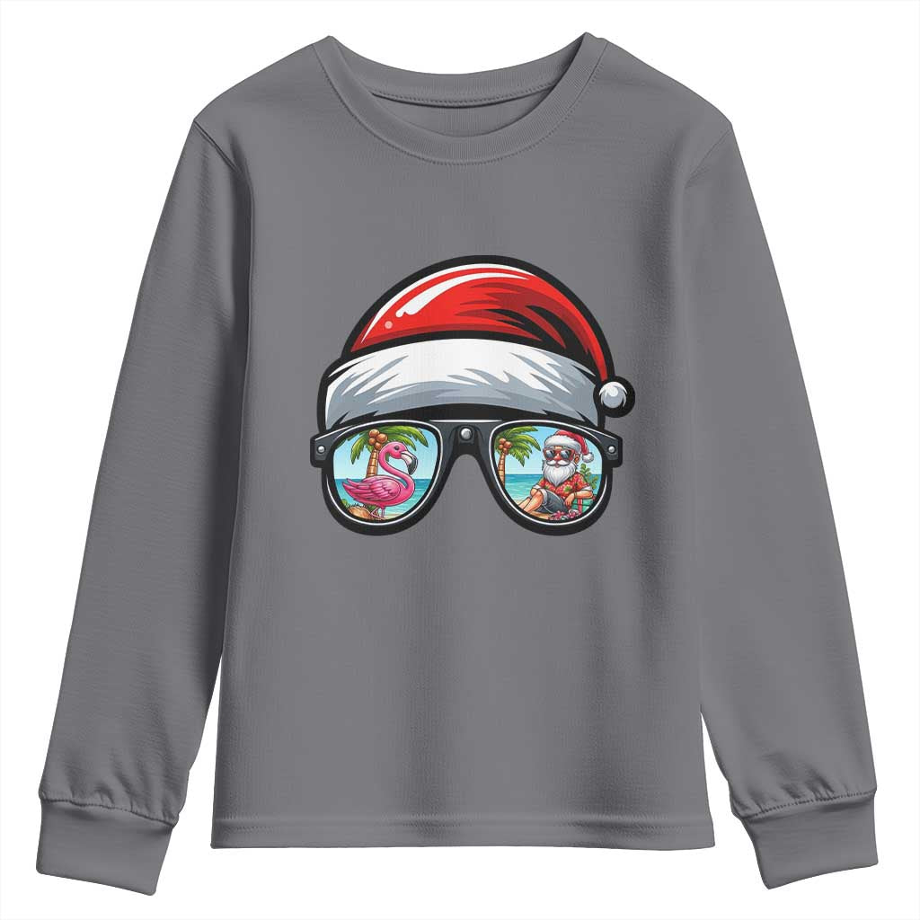 Funny Santa Sunglasses Youth Sweatshirt Beach Christmas Vacation Graphic