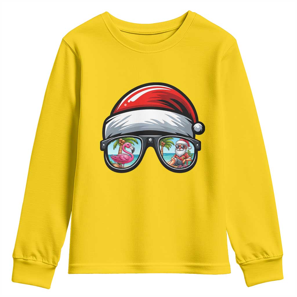 Funny Santa Sunglasses Youth Sweatshirt Beach Christmas Vacation Graphic