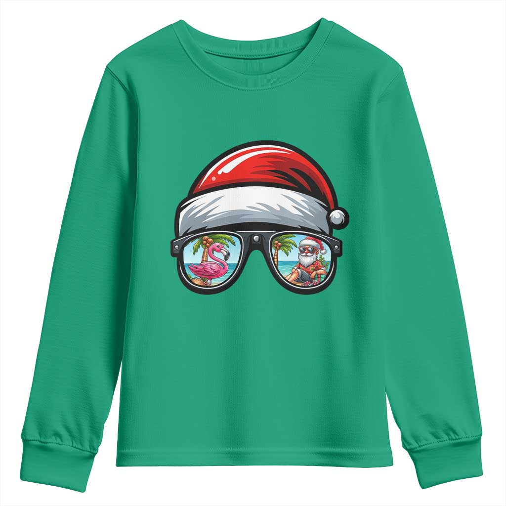 Funny Santa Sunglasses Youth Sweatshirt Beach Christmas Vacation Graphic