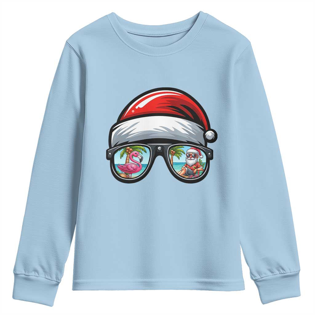 Funny Santa Sunglasses Youth Sweatshirt Beach Christmas Vacation Graphic