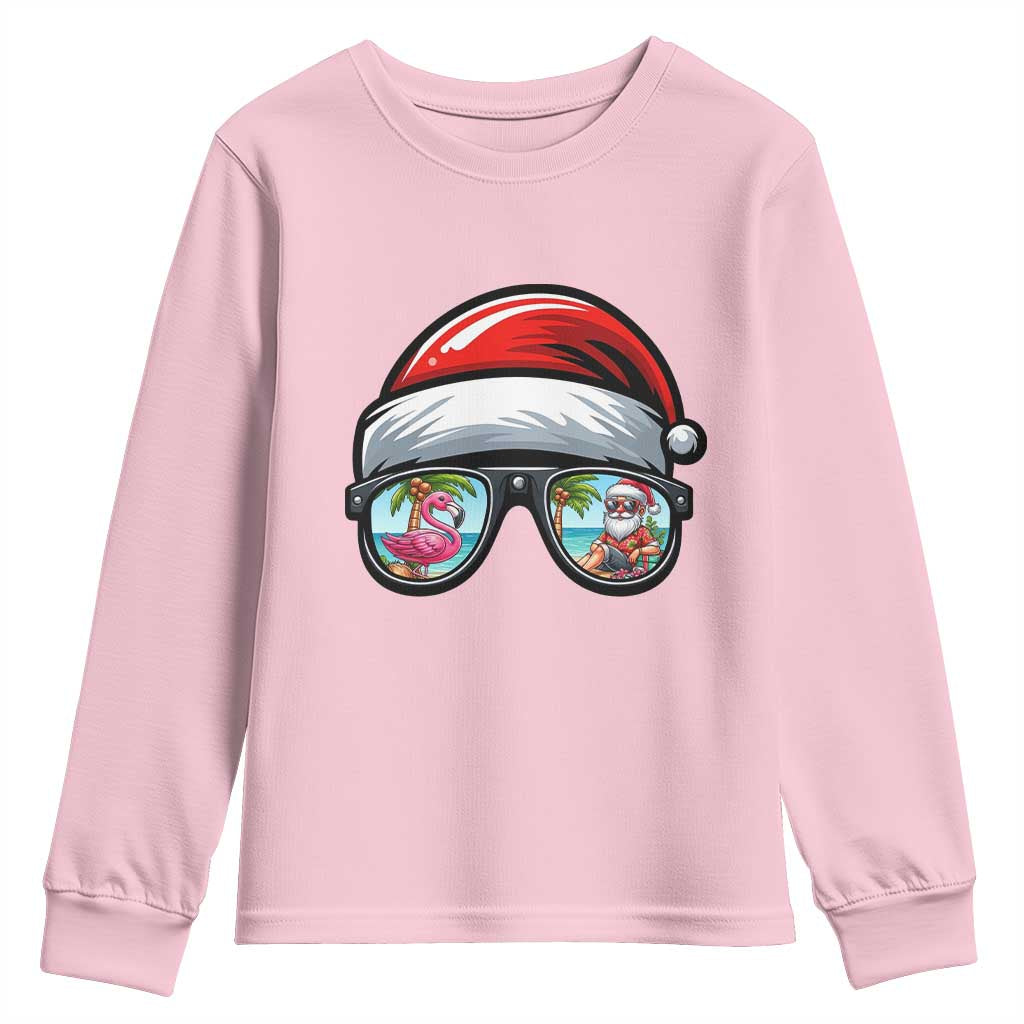 Funny Santa Sunglasses Youth Sweatshirt Beach Christmas Vacation Graphic