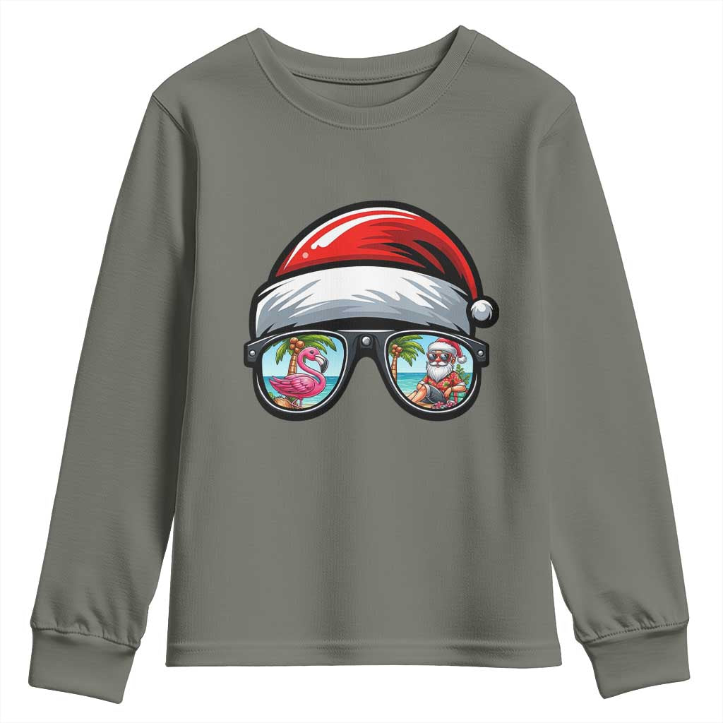 Funny Santa Sunglasses Youth Sweatshirt Beach Christmas Vacation Graphic