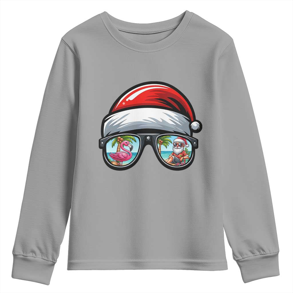 Funny Santa Sunglasses Youth Sweatshirt Beach Christmas Vacation Graphic