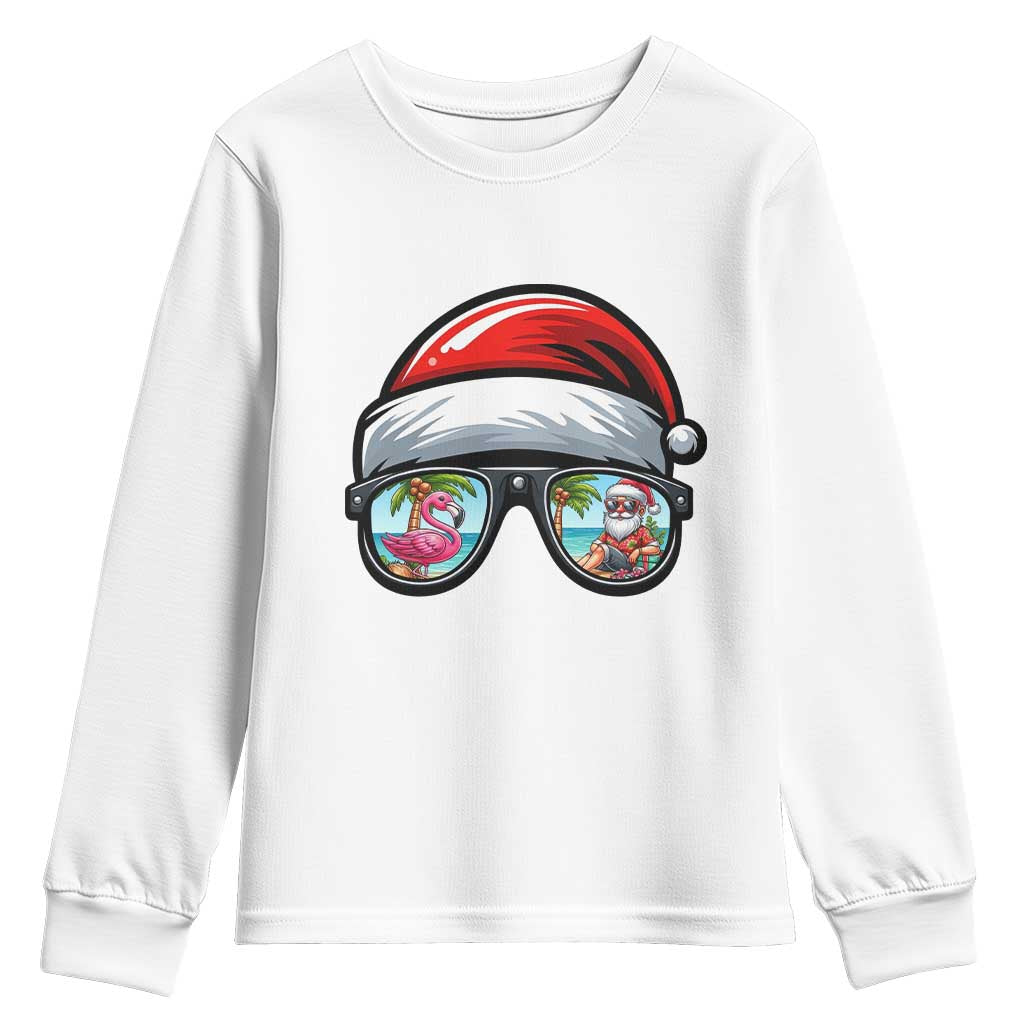 Funny Santa Sunglasses Youth Sweatshirt Beach Christmas Vacation Graphic