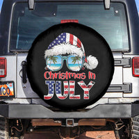 Christmas In July Spare Tire Cover Patriotic USA Sunglasses Graphic