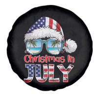 Christmas In July Spare Tire Cover Patriotic USA Sunglasses Graphic